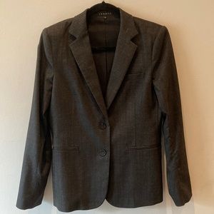 THEORY CHARCOAL GREY BLAZER SIZE 10